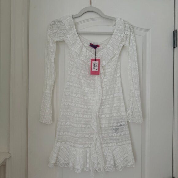 Edikted Textured Sheer Lace Mini Dress - NWT Size M - Picture 6 of 7